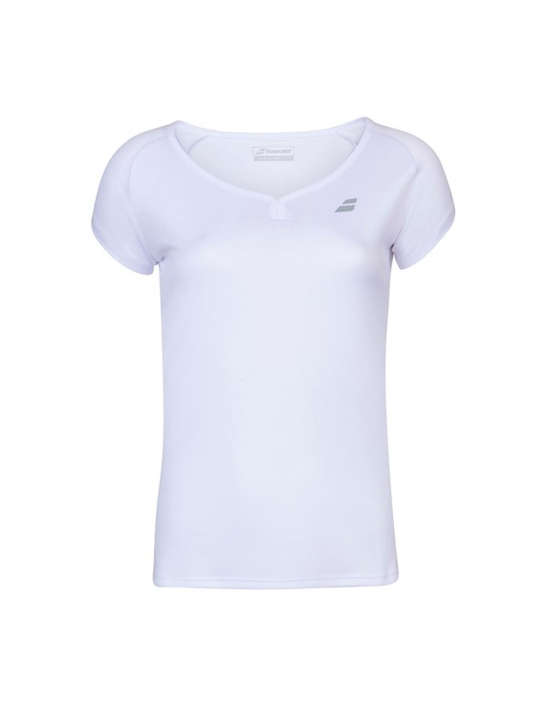 Camiseta manga Babolat Play branca para meninas |BABOLAT |Roupas de padel BABOLAT