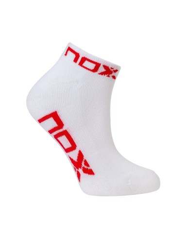 Meias Nox tornozelo branco vermelho mulher |NOX |Roupa de remo NOX