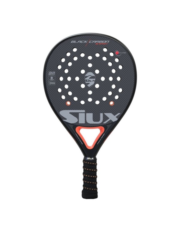 Siux Black Carbon Matte Efeito 3D 2022 |SIUX |Raquetes de padel SIUX