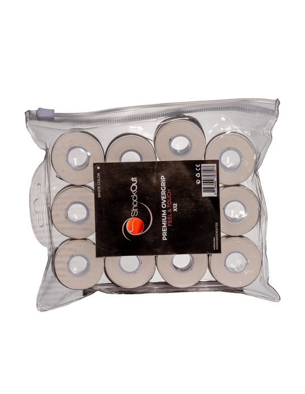 Shockout X12 Overgrips Premium Bag Plain White 100-0053 |ShockOut Padel |Pending classification