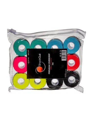 Bolsa Premium Overgrips Shockout X12 Multicolor Liso 100-0055 |ShockOut Padel |Acessórios de remo