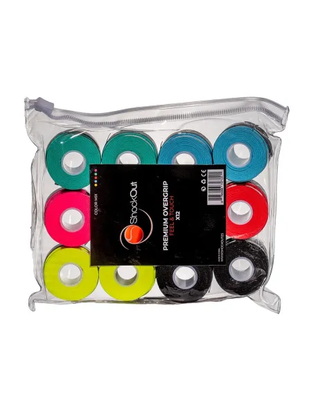 Bolsa Premium Overgrips Shockout X12 Multicolor Liso 100-0055 |ShockOut Padel |Acessórios de remo