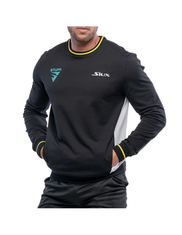 Siux Electra Stupa Men's Sweatshirt White/Black Ss24 |SIUX |SIUX padel clothing