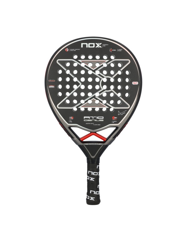 Pala Nox At10 Genius 18k Black By Agustin Tapia |NOX |NOX padel tennis
