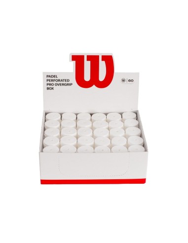 Boîte de surgrips Wilson Perforated Pro Padel 60 unités Blanc |WILSON |Accessoires de pagaie