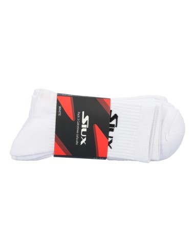 Lot de 3 chaussettes montantes Siux Dhaka blanches |SIUX |Vêtements de padel SIUX