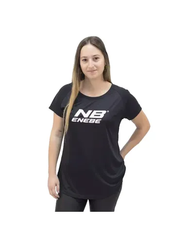 Camiseta feminina Enebe Zircon preta |ENEBE |Roupa de padel