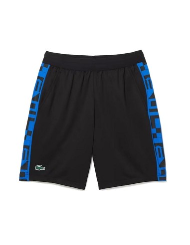 Short noir à imprimé contrasté Lacoste |LACOSTE |Vêtements padel LACOSTE