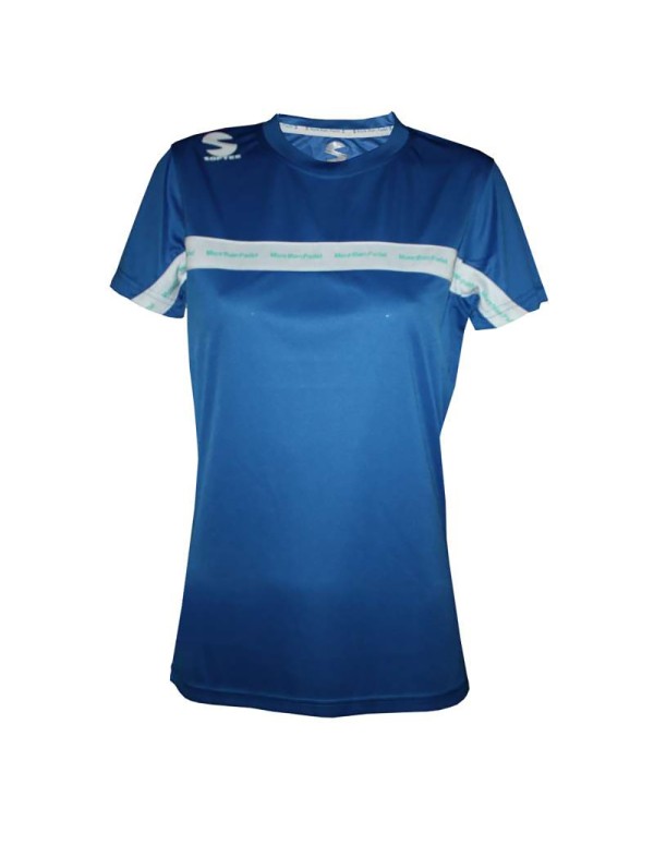 Camiseta Padel Softee Club Mujer Blanco Violeta Verde