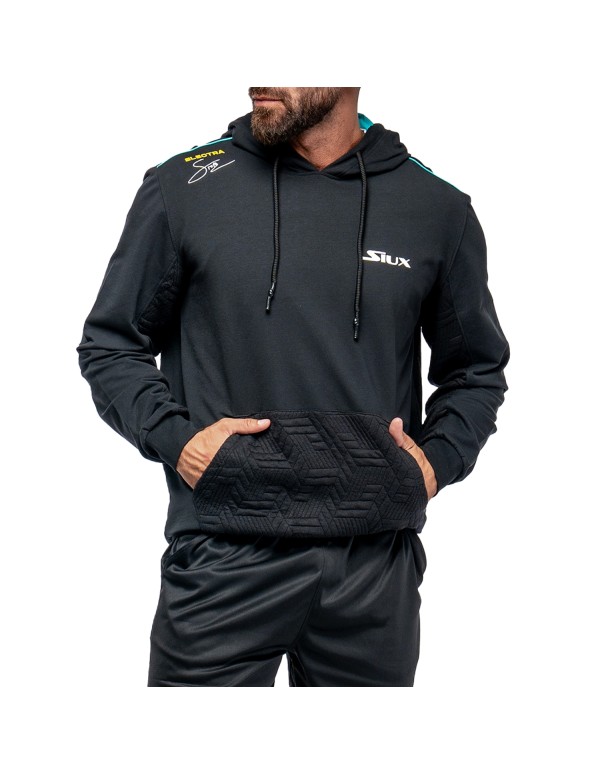 SUDADERA CON CAPUCHA SIUX ELECTRA STUPA HOMBRE NEGRA FW24