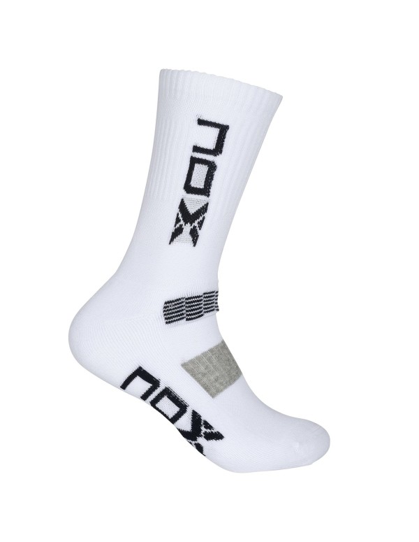 CALCETINES TﾉCNICOS MEDIA CAﾑA NOX BLANCO LOGO GRIS VERTICAL CAHMCBLVG |NOX |Abbigliamento da padel