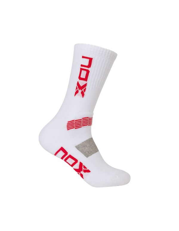 CALCETINES TﾉCNICOS MEDIA CAﾑA NOX BLANCO LOGO ROJO VERTICAL CAHMCBLVROBAG