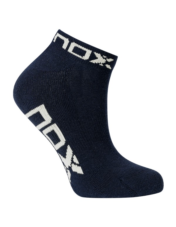 CALCETINES TOBILLEROS NOX AZUL LOGO BLANCO MUJER CAMBBAZBL