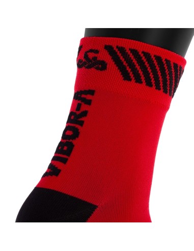 CALCETINES VIBOR-A KAIT MEDIA CAﾑA ROJO/NEGRO 40180.A26 |VIBOR-A |Roupa de padel