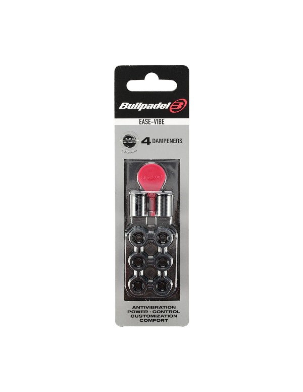 BLISTER (4 UNITS) EASE VIBE BULLPADEL 005 BLACK ANTIVIBRATOR 448292 |BULLPADEL |Paddle accessories